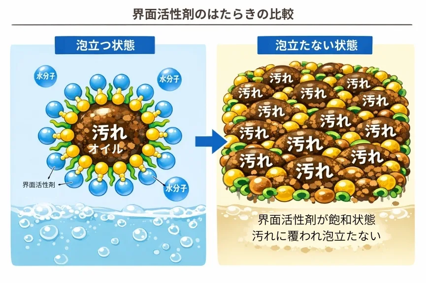 界面活性剤の働き比較
